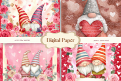 Gnome Valentine Background Love Heart Wallpaper Backdrop_5 Product Image 1