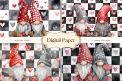 Gnome Valentine Background Love Heart Wallpaper Backdrop_6 Product Image 1