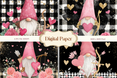 Gnome Valentine Background Love Heart Wallpaper Backdrop_8 Product Image 1