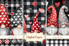 Gnome Valentine Background Love Heart Wallpaper Backdrop_10 Product Image 1
