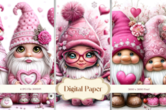 Gnome Valentine Background Love Heart Wallpaper Backdrop_11 Product Image 1