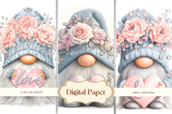 Gnome Valentine Background Love Heart Wallpaper Backdrop_12 Product Image 1
