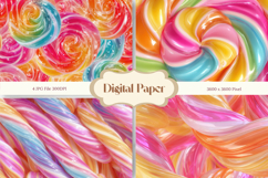 Candy Background Toffee Sweet Digital Paper Rainbow_6 Product Image 1