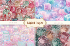 Rainbow ice Cubes Texture Background Christmas Winter Frozen Product Image 1