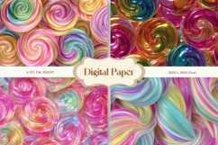 Candy Background Toffee Sweet Digital Paper Rainbow_8 Product Image 1