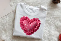 Pink Polka Dot Heart Love Watercolor Valentines Day Heart Product Image 4