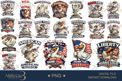 Funny Americana Goose Collection PNG Bundle, 20 Patriotic Product Image 1