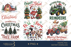 Christmas Farm PNG Bundle Cute &amp; Funny Christmas Clipart Product Image 1