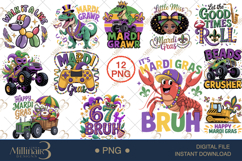 Mardi Gras Kids PNG Bundle, 12 Carnival Shirt Designs Product Image 1
