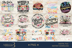 Funny Retirement Officially Retired 2026 PNG Bundle Product Image 1
