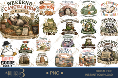 Introvert Animal Club PNG Bundle, Homebody Animal Designs, S Product Image 1