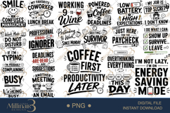 Sarcastic Office Worker SVG PNG Bundle, Funny Work Quotes SV Product Image 1