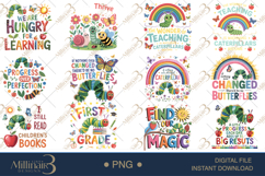 Caterpillar And Butterfly Teacher PNG Bundle Product Image 1
