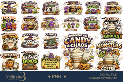 Halloween Classroom Chaos PNG Bundle for Teachers, 20 Cute Product Image 1
