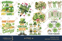 St Patricks Day PNG Bundle, Crochet Style Lucky Designs Product Image 2