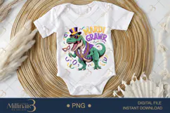 Mardi Grawr PNG, Funny Dinosaur Mardi Gras Shirt Design with Product Image 1