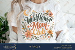 Wildflower Mom Club PNG, Retro Floral Mama Design, Boho Wild Product Image 1