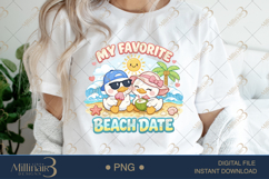 My Favorite Beach Date PNG Cute Duck Couple Design, Summer L Product Image 1