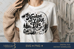 Hooked on Lake Life SVG PNG, Fishing Lake Shirt Design, Funn Product Image 1