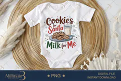 Cookies for Santa Milk for Me PNG | Cute Christmas Cookie Product Image 1