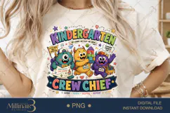 Kindergarten Crew Chief PNG, Funny Teacher Design for Kinder Product Image 1