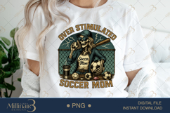 Overstimulated Baseball Mom PNG | Coquette Bow Sports Pn Product Image 1