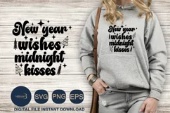 New Year Wishes and Midnight Kisses|Merry Christmas Svg. Product Image 1