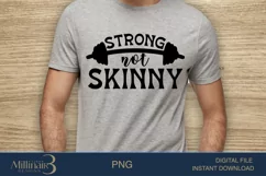 Strong Not Skinny SVG PNG Sublimation|Workout Gym Fitness Product Image 1