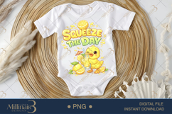 Squeeze The Day PNG Lemon Summer Design, Cute Chick Lemonade Product Image 1