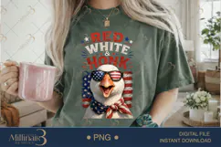 Red White And Honk PNG, Funny Patriotic Goose Sublimation De Product Image 1