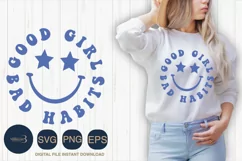 Good Girl Bad Habits Svg|Positive quote| Empowered Women Product Image 1