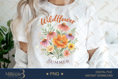 Wildflower Summer PNG, Watercolor Floral Bouquet Design, Bot Product Image 1