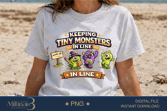 Keeping Tiny Monsters In Line PNG, Funny Halloween Teacher D Product Image 1