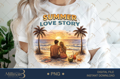 Summer Love Story PNG Romantic Beach Sunset Design, Couple Product Image 1