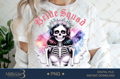 Bride Squad Skeleton Halloween PNG | Spooky Bridal Party Gra Product Image 1