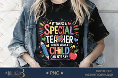 It Takes A Special Teacher PNG| Puzzle Piece Autism Awarenes Product Image 1