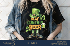 May Contain Beer PNG, Funny St Patricks Day Shirt Design Wit Product Image 1