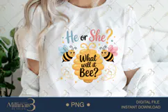 He or She, What Will It Bee? PNG |Gender Reveal Party Product Image 1