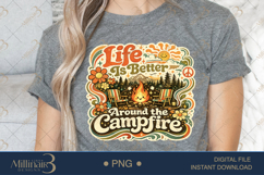 Life Is Better Around the Campfire PNG, Retro Camping Sublim Product Image 1
