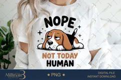 Nope Not Today Human PNG | Lazy Beagle Dog Clipart Product Image 1