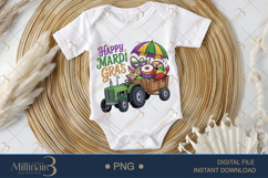 Happy Mardi Gras PNG, Mardi Gras Tractor Shirt Design with M Product Image 1