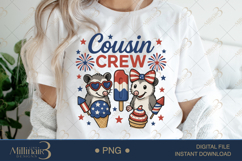 Cousin Crew 4th of July Opossum PNG Funny Patriotic Family Product Image 1