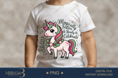 Magically Festive Christmas Unicorn PNG | Cute Sublimation C Product Image 1