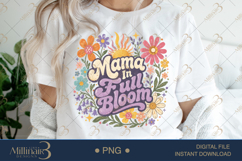 Mama In Full Bloom PNG, Watercolor Floral Motherhood Design Product Image 1