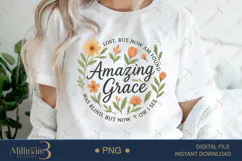 Amazing Grace Floral Christian PNG |Christian Floral Hymn De Product Image 1