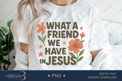 Retro Friend in Jesus PNG |Christian Floral PNG Product Image 1
