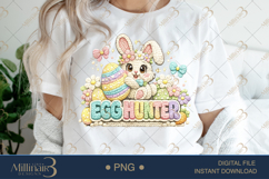 Egg Hunter PNG, Crochet Easter Bunny Sublimation Design, Cut Product Image 1