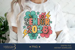 Retro Senior 2026 PNG|Boho Senior Flower 2026 PNG Product Image 1