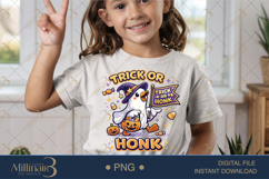 Trick or Honk PNG, Cute Halloween Goose PNG, Ghost Goose Dig Product Image 1