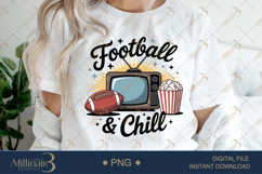 Football and Chill PNG | Game Night Digital Clipart | Game Product Image 1